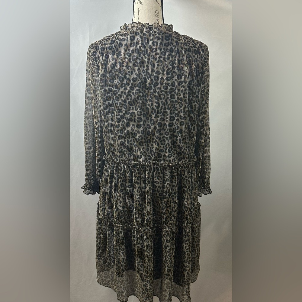 💜Just...Taylor Leopard-Print Midi Dress in Black and beige - Picture 5 of 12